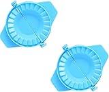 Juego de prensa de masa de 2 piezas – Dumpling Calzone Ravioli Empanada Turnover Pierogi Make Dumpling Tool Make Jiaozi Tool Superiora'Quality and Creative Sky-blue 11 x 9 cm