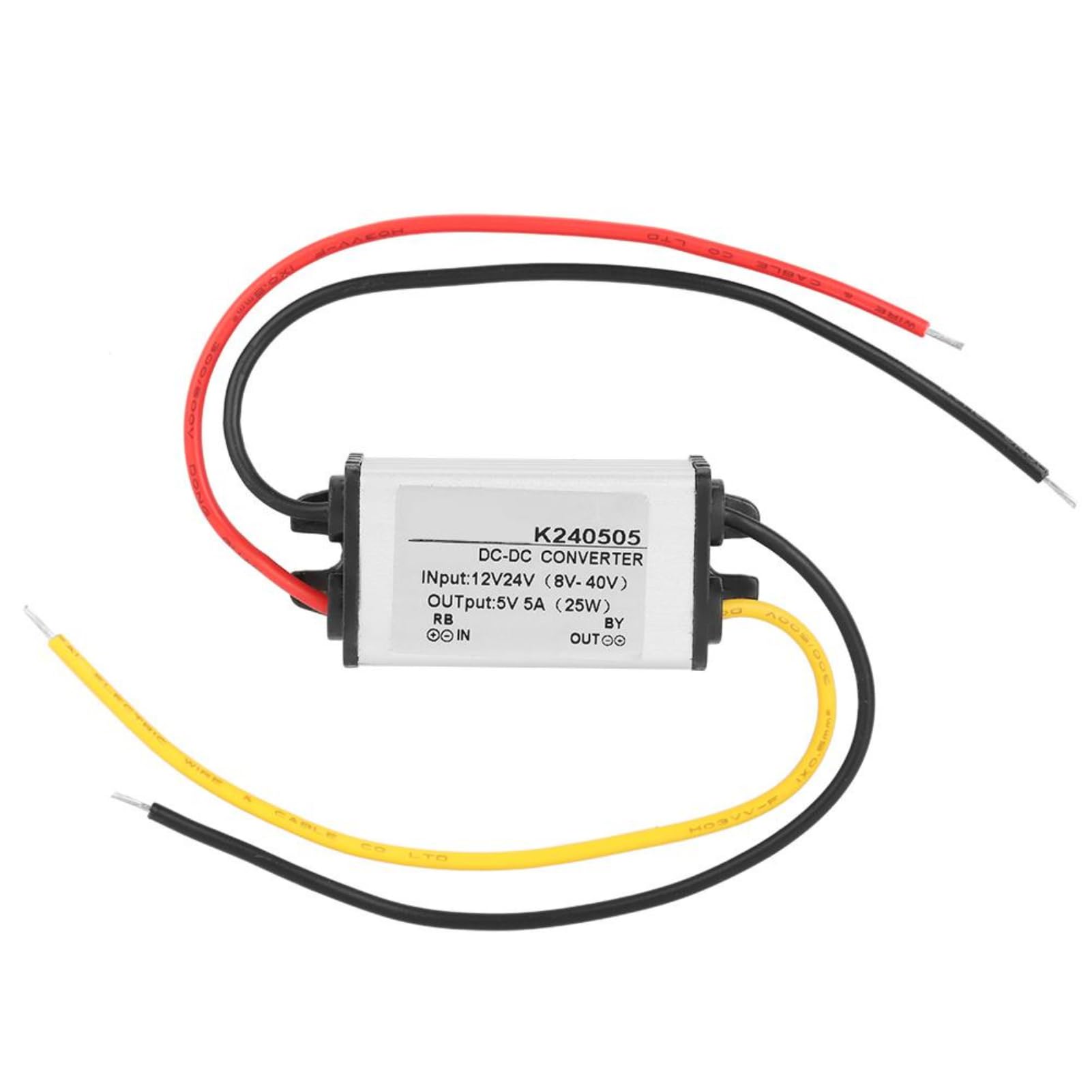 Jadeshay Konwerter prądu stałego, konwerter prądu stałego 12 V/24 V na 5 V, zasilacz 5 A, zmieniacz napięcia konwertera mocy samochodowej, moduł zasilacza regulatora napięcia wysokowydajnego