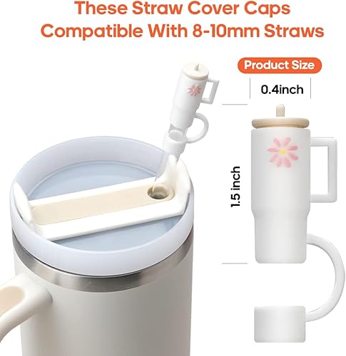 Miniatura 2 de 4 fundas de popote para copa Stanley, fundas de silicona con punta de popote para vaso Stanley de 30 y 40 onzas con asa, adornos de popote para vaso