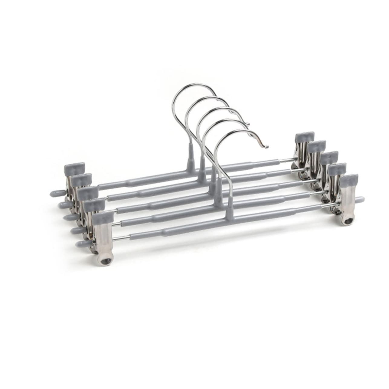 OUNONA 5 Pack Lightweight Strong Pants Skirt Hangers Clip Non-Slip Laundry Hangers