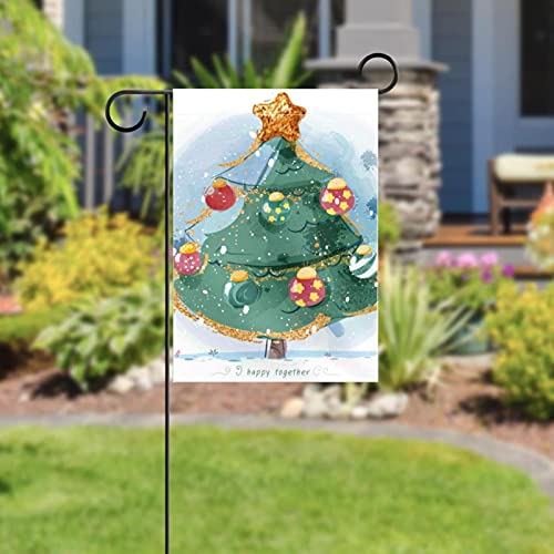 Drapeau de bienvenue sapin de Noël double face pour extérieur durable
