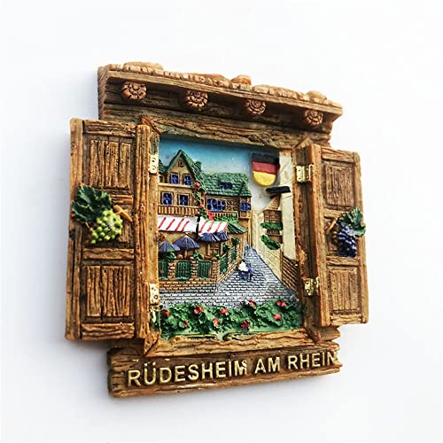 Imán decorativo Rudesheim am Rhein Alemania 3D para refrigerador miniatura 4