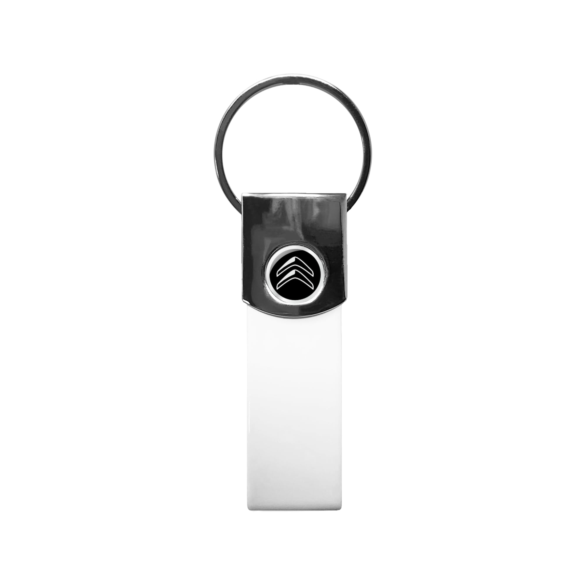 Citroen Racing Official Metal Keyring, White Black Logo, Taglia unica, European