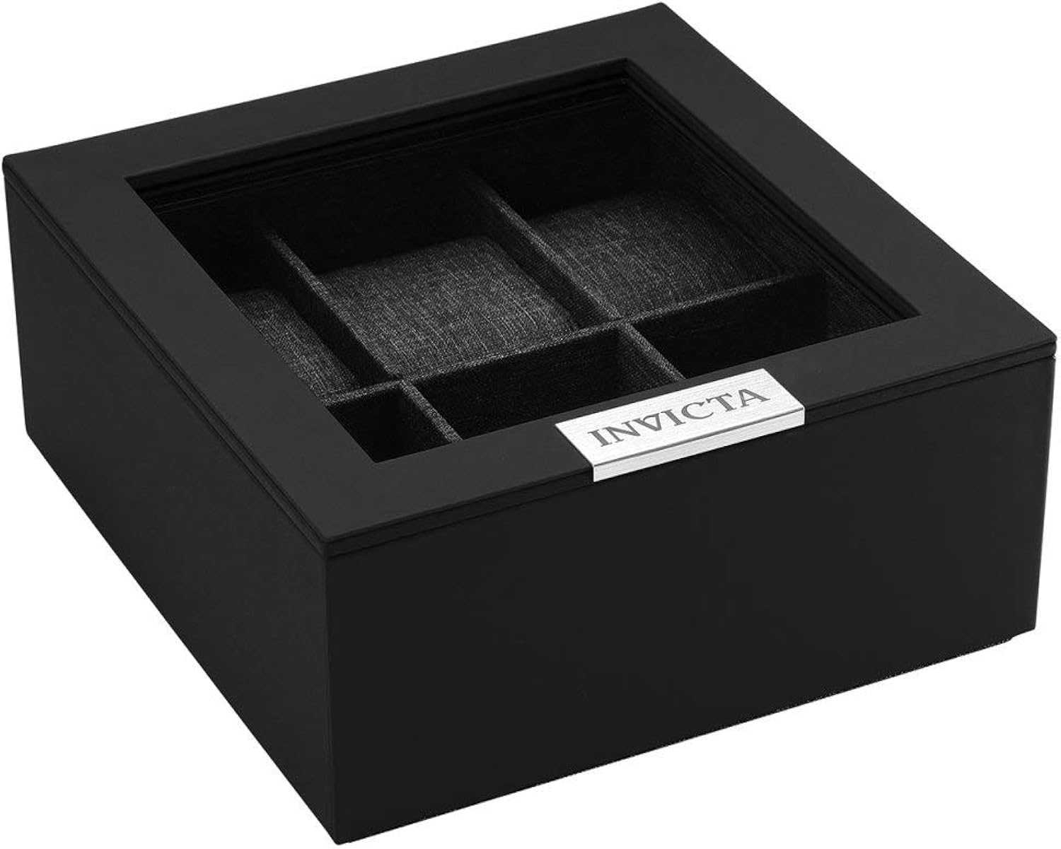 Invicta 6Slot Stackable Watch Display Case with Lid (Black) Clothing, Shoes & Jewelry