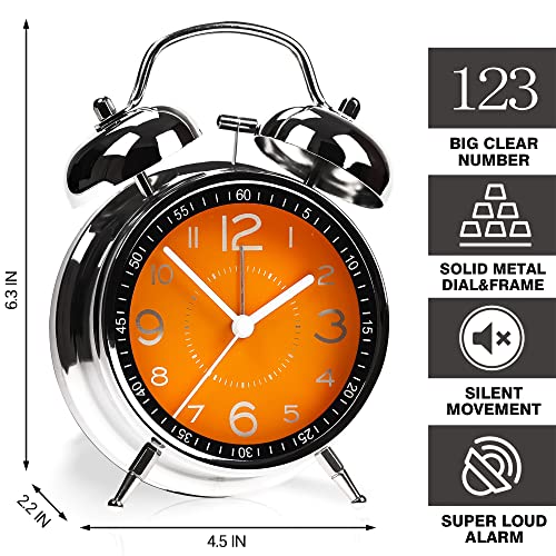 Image of AYRELY Super Loud Alarm Clock for Heavy Sleepers Adults, Metal 4.5 Inches