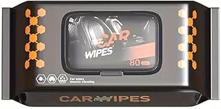 Car Cleaning Wipes Easy & Quick to Remove Dust and Stains from Interior Dash & Chair Cleans Leather, Steering Wheel & Gear with One Touch Bucket 80 Wipes. (1 Pack)