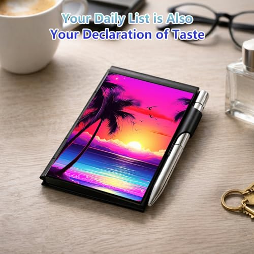 Porte-bloc métallique flip et mini notepad rechargeable avec stylo pour notes de poche