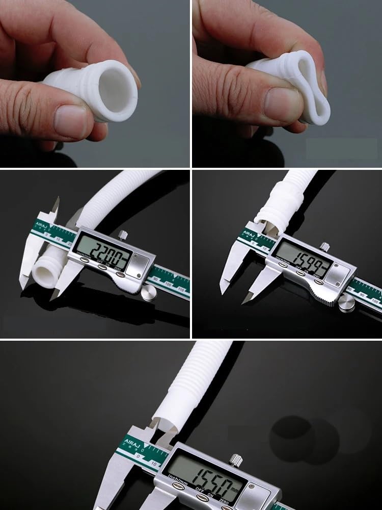 Tubo Flessibile di Scarico Tubo Flessibile di Scarico Bianco da 1 m a 5 m, 15 mm x 16 mm, for condizionatore d'Aria o Lavatrice, Tubi Flessibili Idraulici(5M)
