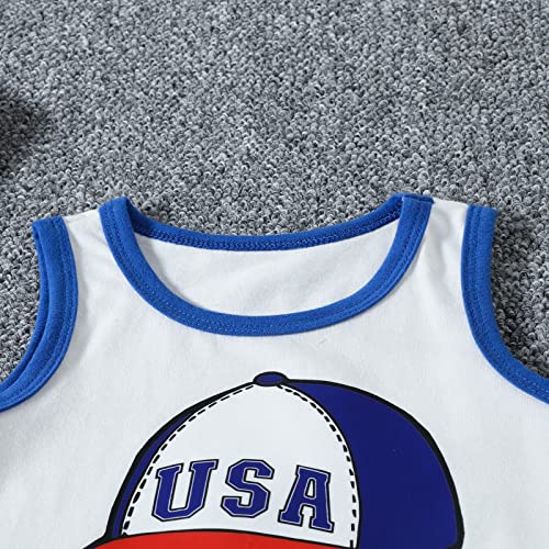 Boy Suspender Outfit Independence Day Wear Summer Fashion Design Boys Vest Suit Boys Casual Vest (White, 2-3 Years)2