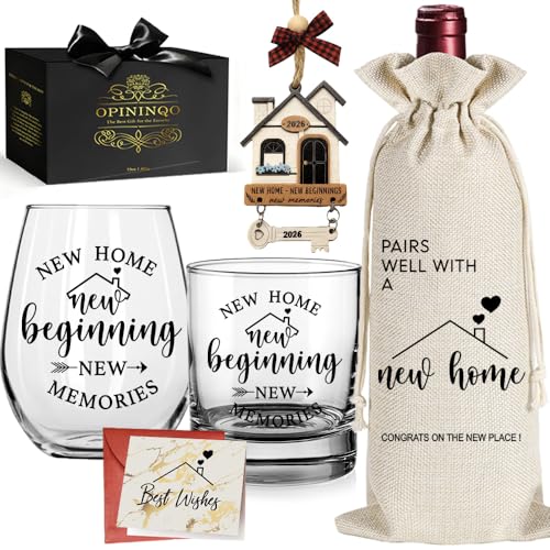 House Warming Gifts New Home 2026 - New Home Wine Glass Housewarming Gifts for New House - Unique...