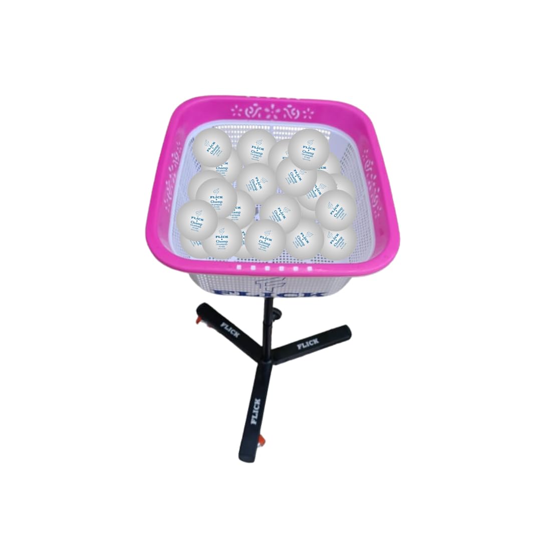 FLICK Table Tennis Ball Trolley - Ball Storage System for Multi Ball Practice Sessions, Portable Ball Storage Organizer- (Basket Colour May Very) (B0CQFMXHC9) Amazon Price History, Amazon Price Tracker