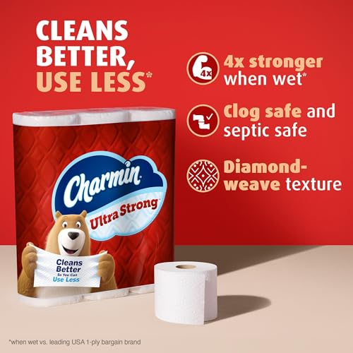 Charmin Ultra Strong Toilet Paper, 6 Mega = 24 Regular Rolls, 2-Ply, White - image 2