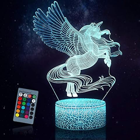 JQGO Luz Nocturna Infantil 3D Unicornio Cover