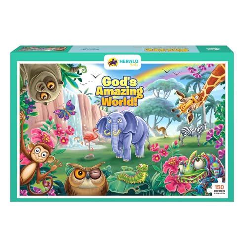 God's Amazing World Giant Floor Puzzle for Kids – 150 Piece Christian Jigsaw (3 x 2 Feet) – Bible Creation Theme with Animals – Religious Activity for Sunday School & Family Game Night (Ages 6+) - Image 5
