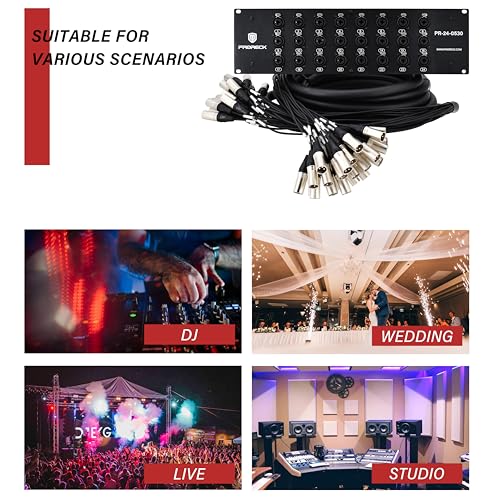 PRORECK Rack Mount TRS XLR Combo Splitter Snake Cable, Suitable for Live, Recording, Stage, Studio (5 Foot x 30 Foot - 24 Channel) PR-24-0530, 3U by PRORECK - Used condition - Image 6