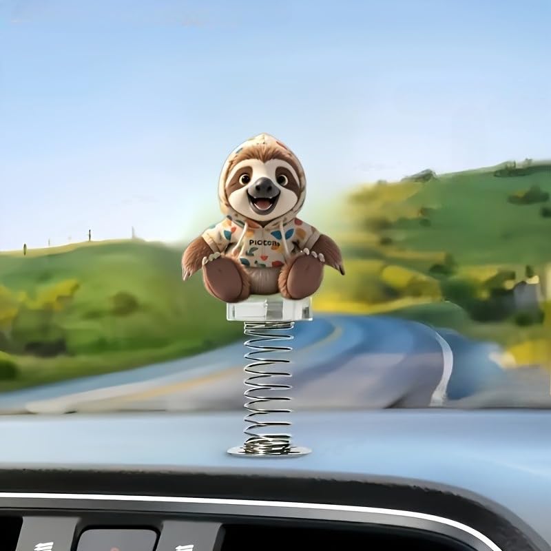 Charming Cats Car Ornaments, Dashboard Bobblehead Cat Decorations, Compact Car Interior Accessory for Desk, Home, or Office Decoration 1pack (Brown)