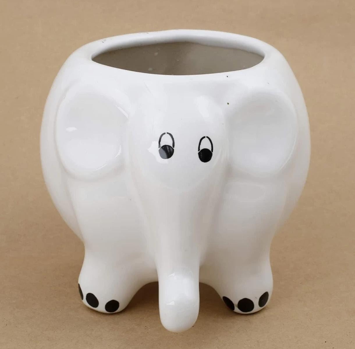 The Mug factory Elephant Shaped Ceramic Flower Pot, 5", White, Indoor/Outdoor Use (B0D268D7NL) Amazon Price History, Amazon Price Tracker