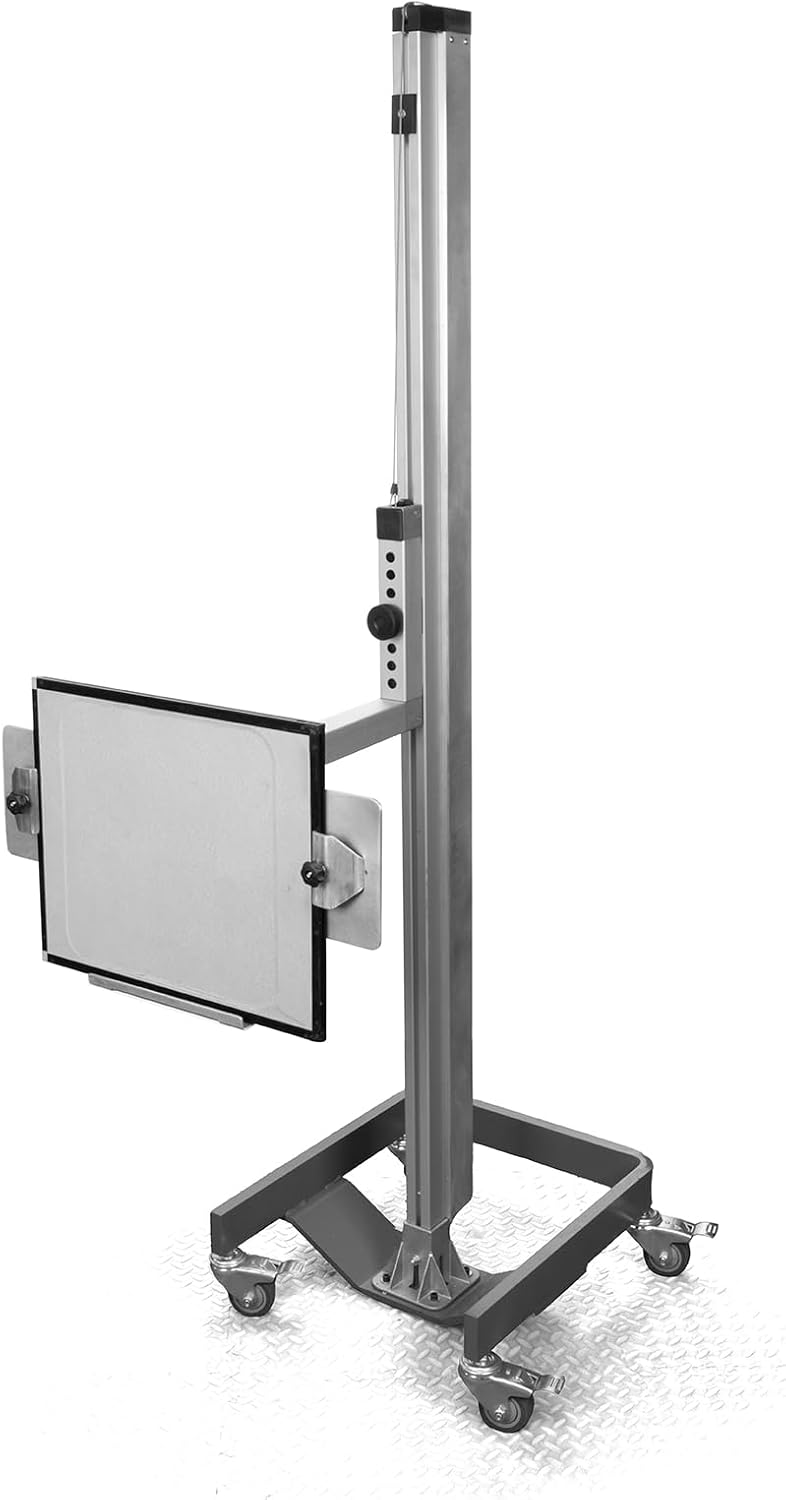 Easy Slide Cassette Holder – Height Adjustable - 360° Rotation - Dual Pivot Joints - Fits 8"x10" to 17"x17" Cassettes - Heavy Mobile Base with Lockable Casters