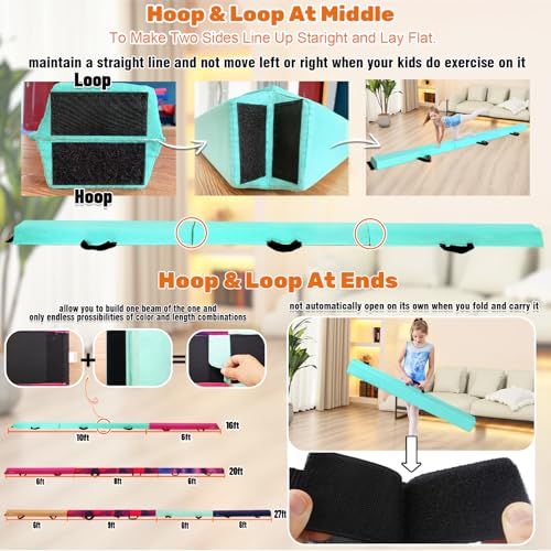 Image of Marfula 6 FT / 8 FT / 9 FT Folding Gymnastics Beam Foam Balance Floor Beam