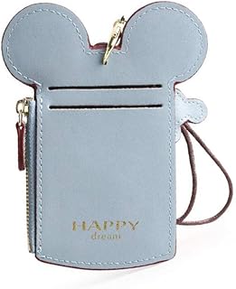 LEECCO Neck Pouch,Trend Small Travel Leather Student ID Card Holder Lanyard Neck Pouch Bag With Coin Wallet Purse for Students Women Kids Girls