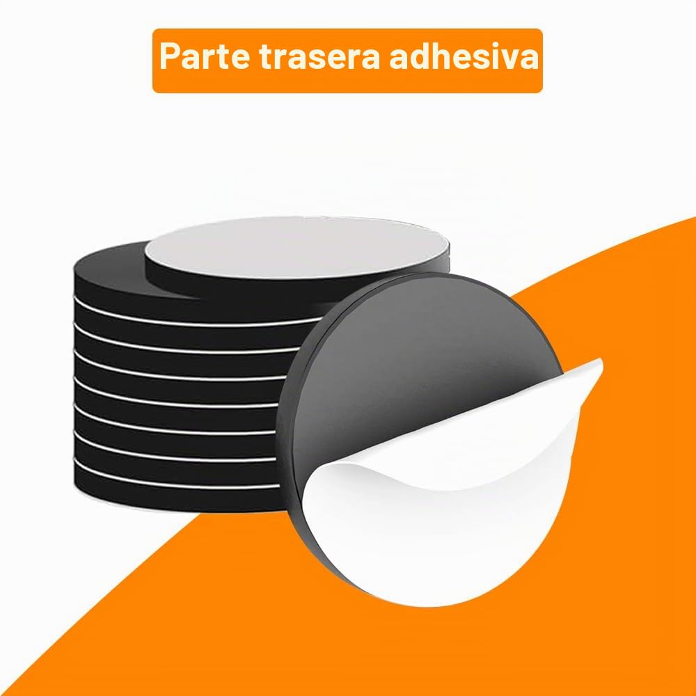 100 Piezas Imanes Adhesivos 20mm | Placas Magnéticas Autoadhesivas Redondas para la Escuela y la Oficina