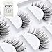 Produktbild ICYCHEER Falsche Wimpern, 5 Paare 3D Nerzhaar Wimpern Natürliche Schwarz Lange Pure Handgemacht mit Unsichtbares Band Wiederverwendbar (1)