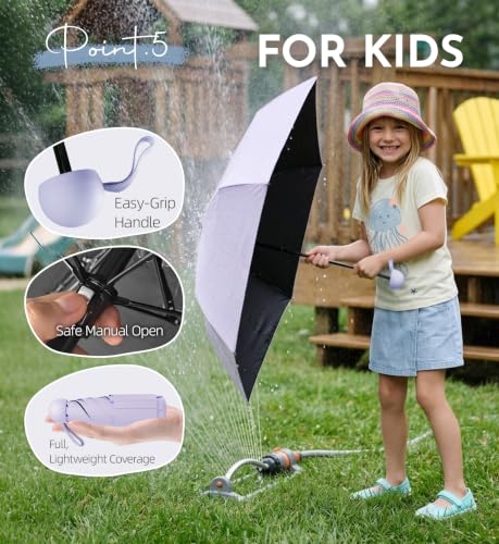 Image of LILAC Mini Travel Umbrella for Rain - 43 inch Large Coverage Small Compact Umbrella, Reinforced Strong Frame, Lightweight Portable Parasol with UPF 100+ UV Protection, Gifts for Adults, Seniors & Students