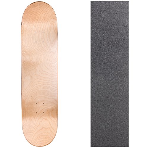 Cal 7 Blank Skateboard Deck with Grip Tape | 7.75, 8.0 and 8.25 Inch | Maple Board for Skating (8 inch, Natural)