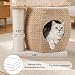 EMUST Luxury Modern Cat Tree Tower 50IN - Heavy-Duty Multi-Level Cat Condo with Extra-Large Hand-Woven Rattan Bed & Thickened Scratching Post for Indoor Cats Large Adult