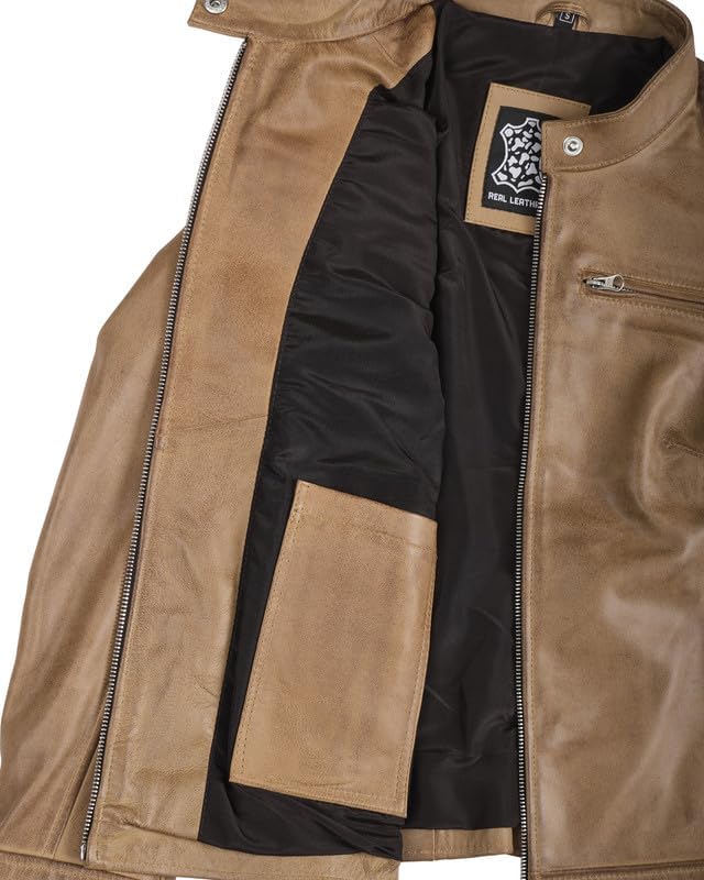 Blingsoul Real Leather Jacket Women - Cafe Racer Style Womens Leather Jackets - Image 2