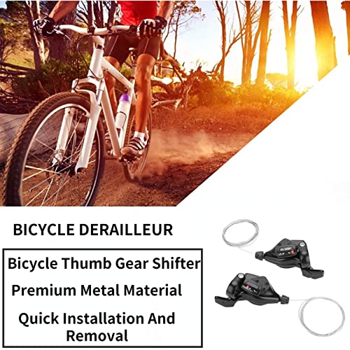 Vgeby1 1 Pair Bike Gear Shift Levers, 3X7/8/9 Speed Bicycle Derailleur Gear Speed Left/Right Shifter (3X7 Speed) #TOP4