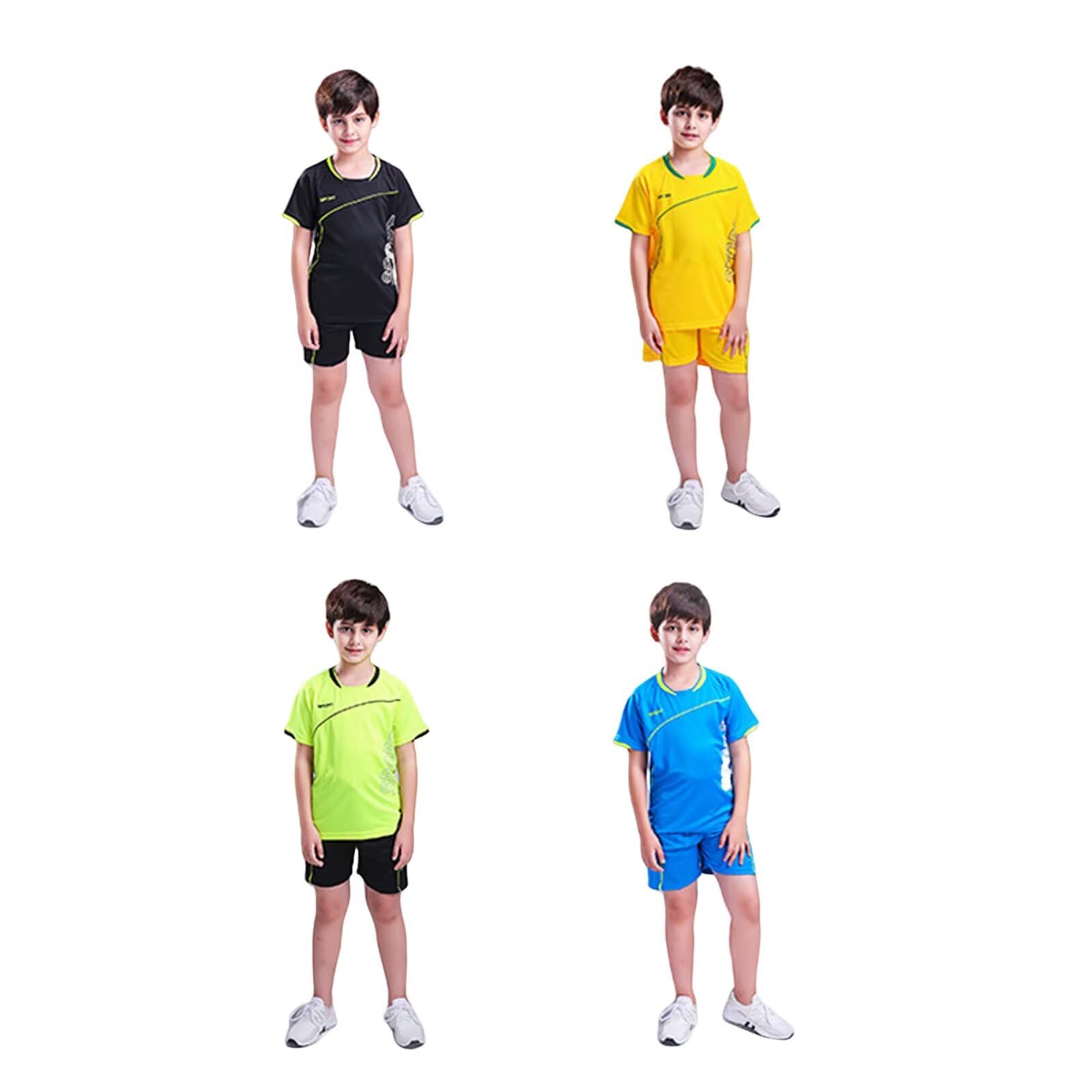 Maillot de Foot Enfant Maillot Foot Maillots Soccer Jersey Boys, Ensemble Football Garçon Vêtement Sport Tshirt Shorts Set