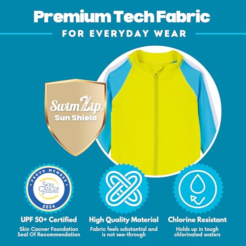 Image of SwimZip Boys' Long Sleeve Rash Guard & Swim Shorts Set - UPF 50+ Sun Protection