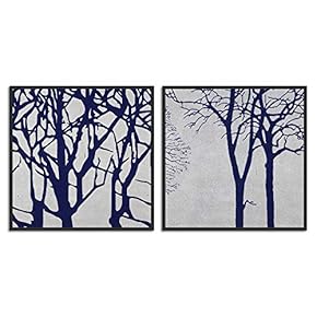 signwin 2 Piece Framed Canvas Wall Art Blue...
