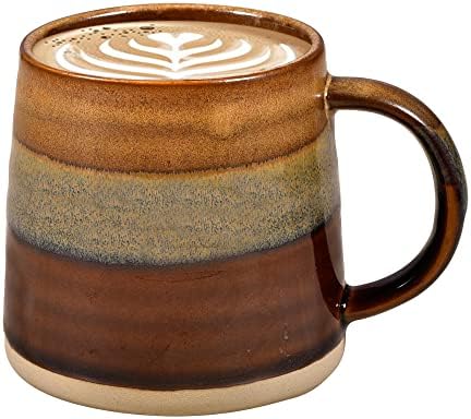 Farmhouse Bright Matte Speckle Glaze Mug Coffee Mugs Unique Color Reusable Coffee Cup with Comfortable Handle, Best Gifts for Men & Women, Gamers, Fathers, Coffee Enthusiasts, Chocolate Tone