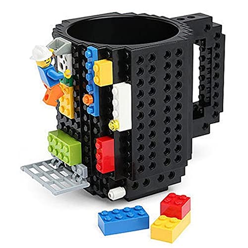 Niunion Build-on Brick Mug, 350-400ML Kreative Kaffeetasse mit Bausteinen Build Becher für Geschenk Cover