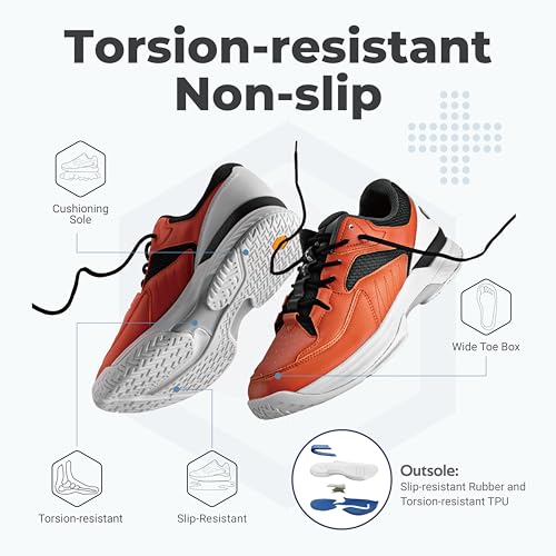 Image of FitVille Men's Wide Pickleball Shoes All Court Tennis Shoes with Arch Support for Plantar Fasciitis
