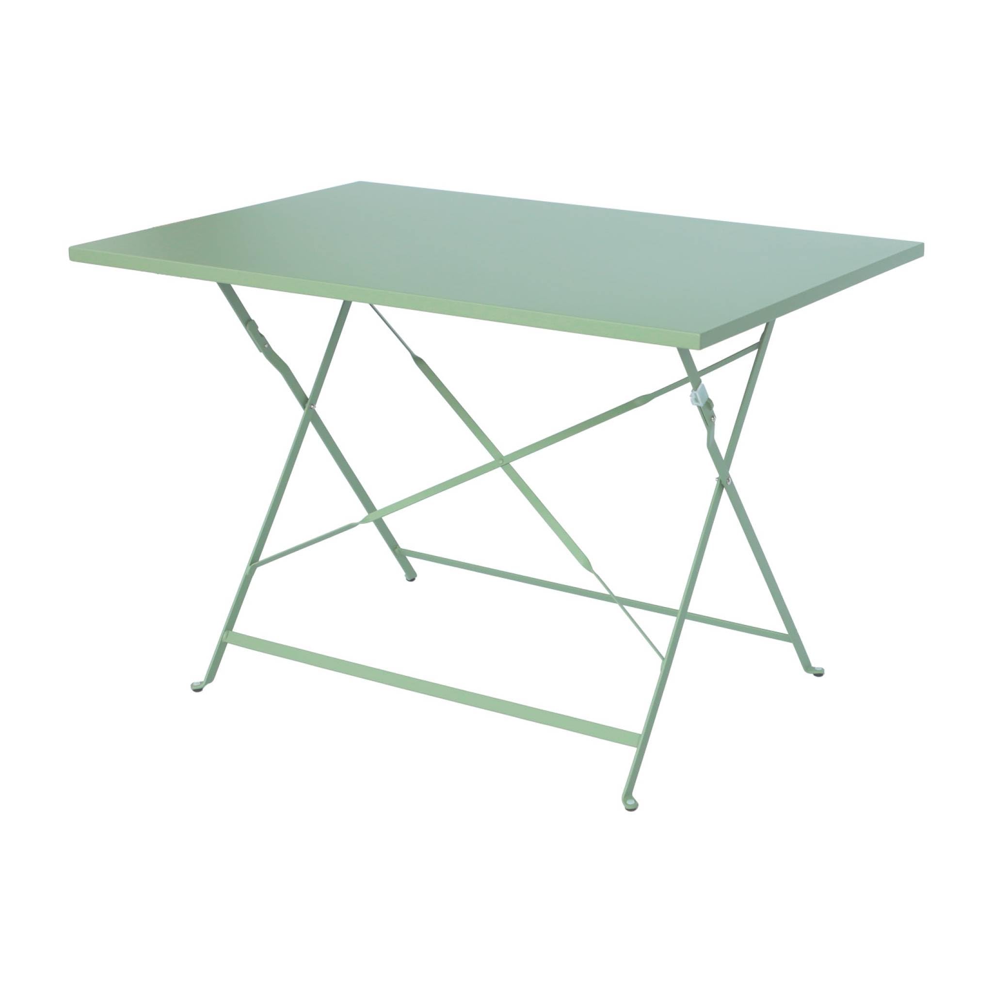 Table de Jardin Bistrot Pliante Métal 110x70cm + 4 Chaises Pliantes Acier Thermolaqué