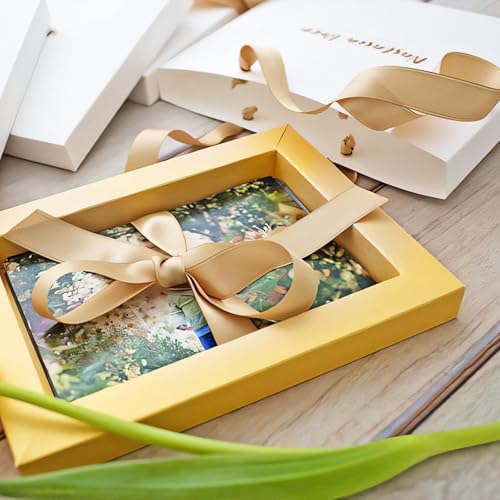 Image of Double Face Gold Satin Ribbon 1 /4 inch X 50 Yards Polyester Gold Ribbon for Gift Wrapping Very Suitable for Weddings Party Hair Bow Invitation Decorations and More