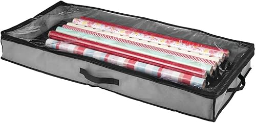 Miniatura 6 de mDesign Bolsa organizadora de tela suave debajo de la cama para ropa, accesorios, botas, panel superior de fácil visión, tapa con cremallera de 2