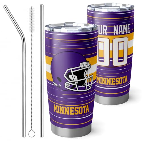 Image of Minnesota Tumbler 20oz Travel Mug Gifts Custom Name Number