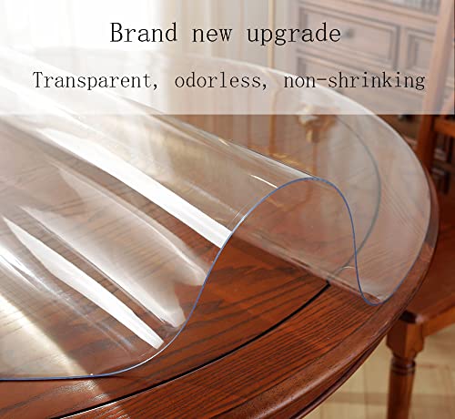 Mingxiu Round 72 Inch Clear Pvc Table Cover Protector Round Table Mats New Upgrade 2Mm Thick Clear Round Tablecloths Waterproof Tablecloth Tasteless No Shrinkage. (2Mm Clear, Dia.72 Inches) #TOP2