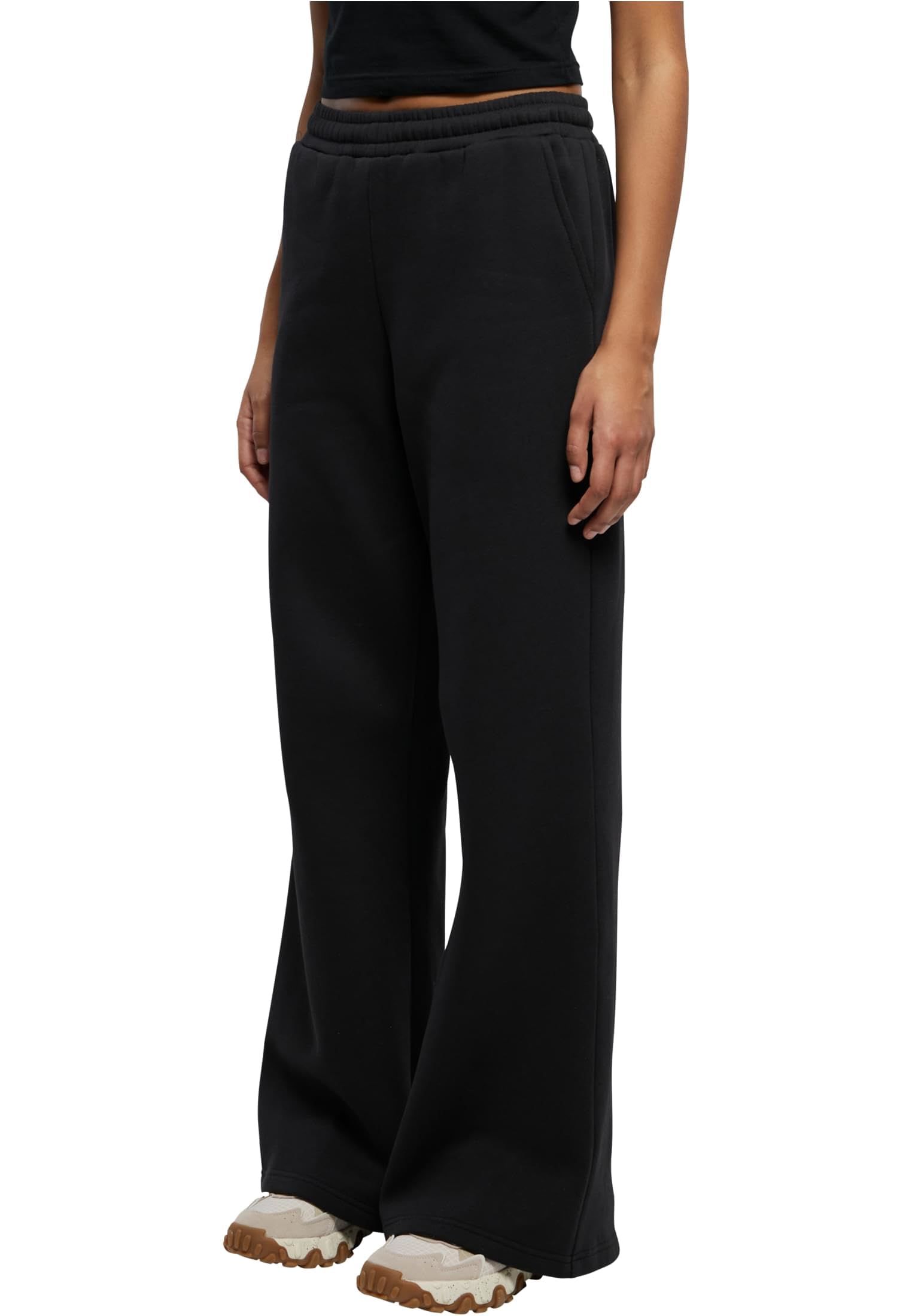Urban Classics Women's Organic Ultra Wide Sweat Pants, Black, TB6105