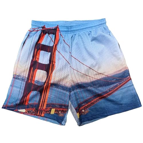 Men’s Mesh Basketball Shorts Camo Print Breathable Athletic Shorts Running Gym Outdoor Casual Wear