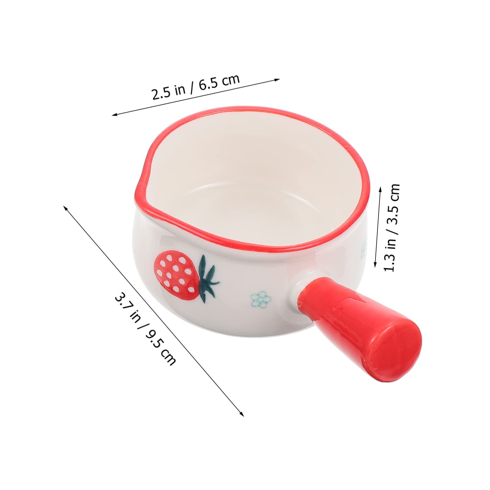 Cabilock 2Pcs Assorted Color Ceramic Milk Heating Pots with Long Handle Practical Kitchen Coffee Makers for Milk Soup Sauce Food Space Saving Design