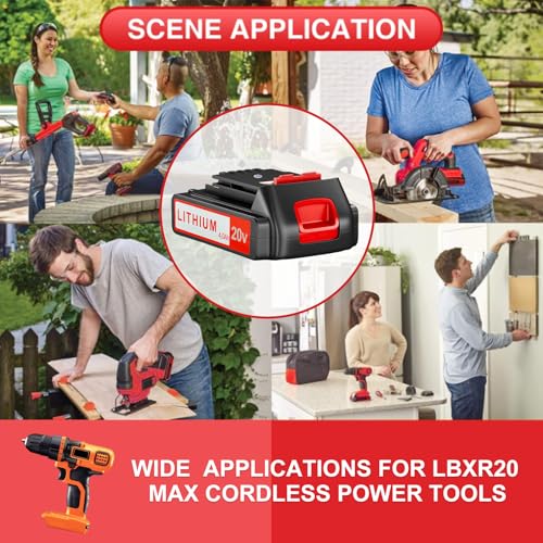 ANTOOLOCKER 20v Battery for Black+ Decker: 4.0 ah Replacement 20 Volt Max Batteries Compatible with LBXR20 LBXR2020 LBX20 LBXR2520 LB2XR20 - Extended Runtime for Cordless Power Tools Drill 2 Pack