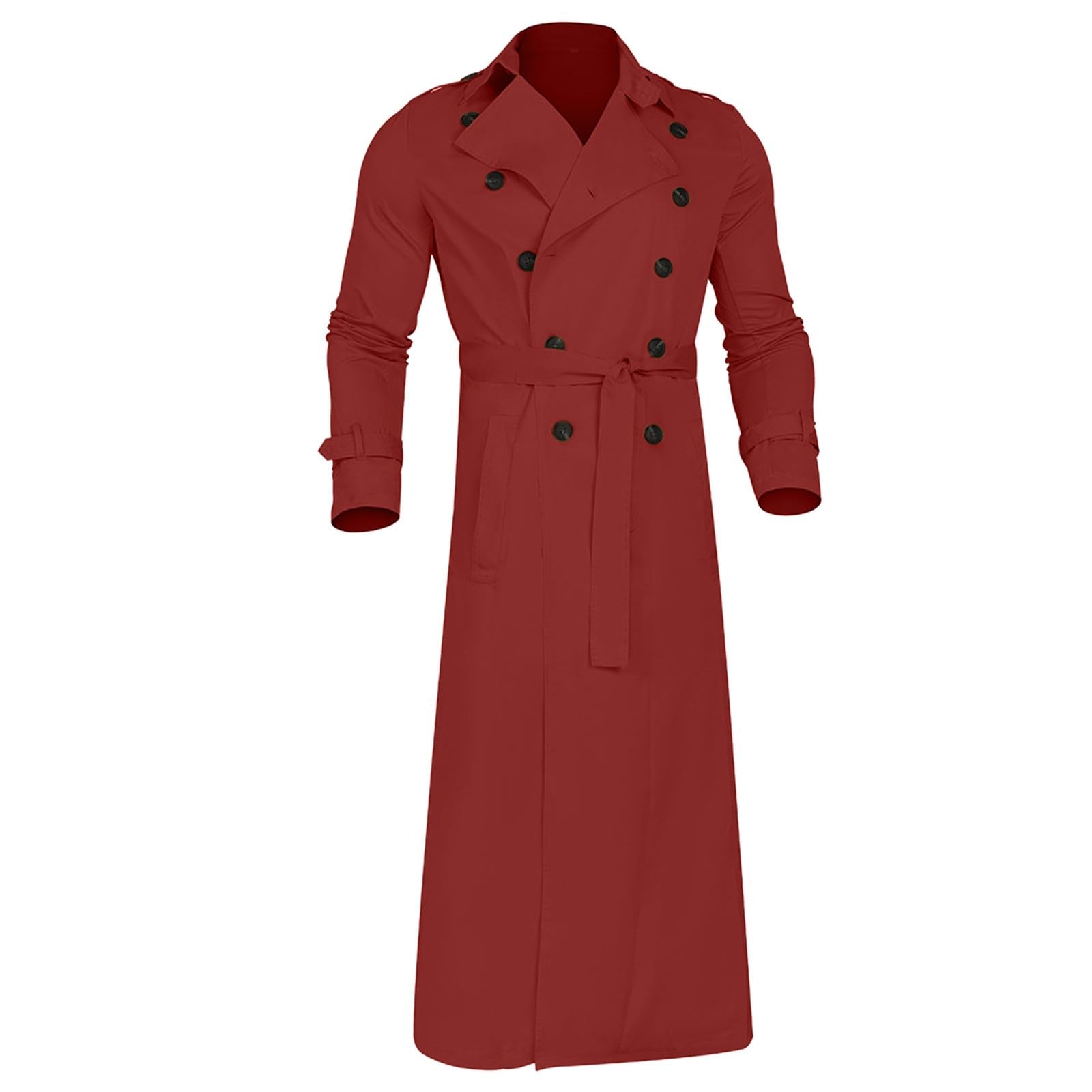 Generisch _ Trench long d'hiver pour homme à double boutonnage manteaux ceinture veste ample