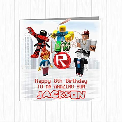 Personalised ROBLOX Birthday Card Age & Name Son Grandson Nephew Cousin Daughter Cover