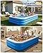 HeySplash Inflatable Pool with Canopy, Swimming Pool for Adults, Large Blow Up Pool Ideal for Family Backyard Garden Party, Outdoor Summer Fun, 118