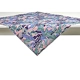 Son motif imprimé aux nuances de rose, fuchsia, bleu et vert, avec des feuilles tropicales, apporte une ambiance exotique et moderne à votre intérieur, s'intégrant harmonieusement à diverses décorations